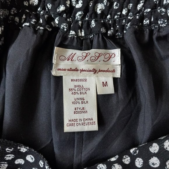 M.S.S.P. Max Studio black and white cotton/silk pullover dress size M - Picture 4 of 4